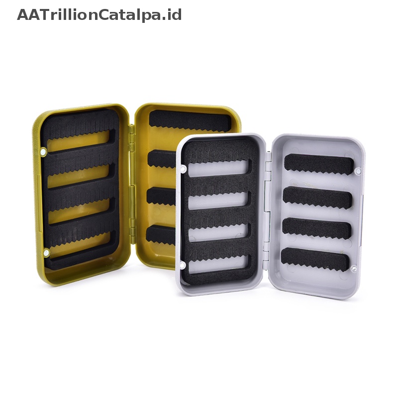 Aatrillioncatalpa waterproof fishing tackle boxes double side foam fly fishing lure hook case ID