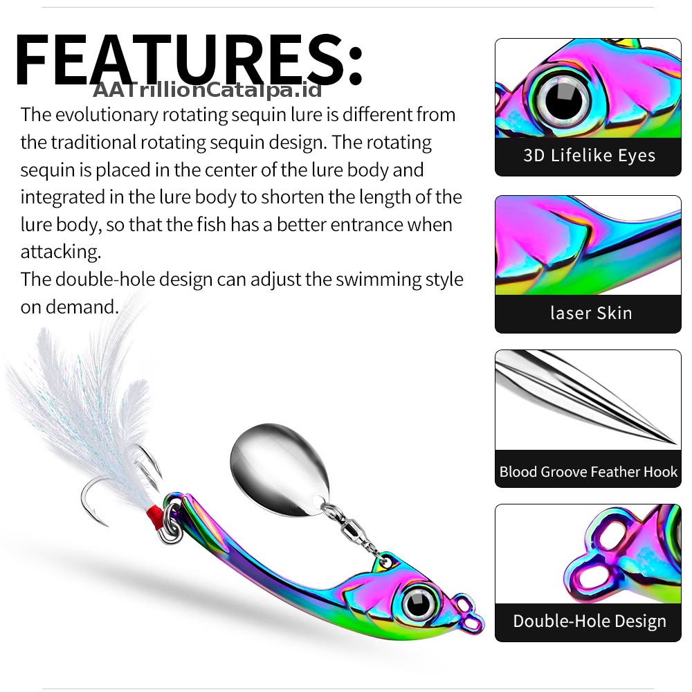 Aatrillioncatalpa Spinner Umpan 9g 13g 17g Metal Vib Fishing Lure Troli Rotag Sendok Wobbler S ID