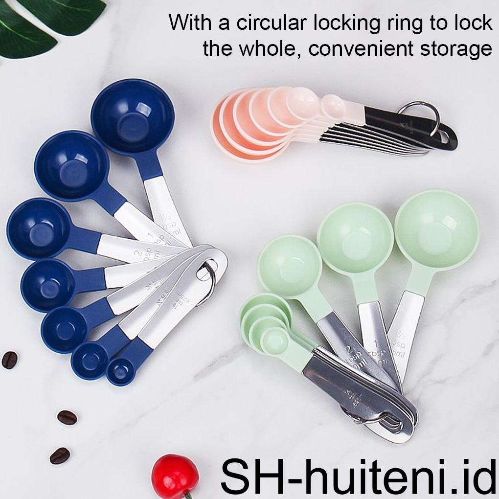 12x Sendok Takar Kue Kering Baking Tools Sendok Teh Tepung Scoop Stainless Steel Handle Masak Gadget Aksesoris