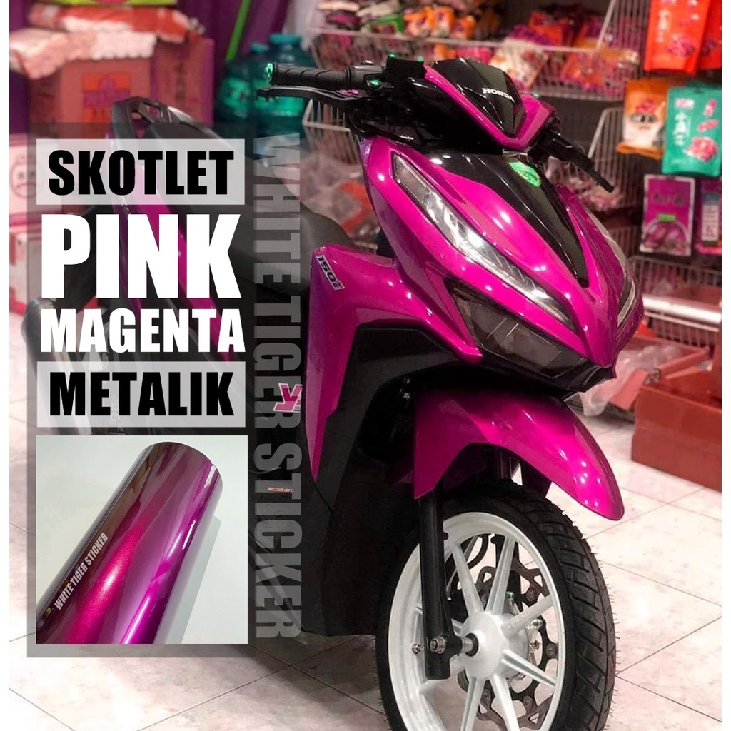 SKOTLET STIKER MOTOR PINK MAGENTA METALIK SKOTLET PINK STIKER PINK SCOTLITE PINK MAGENTA HARGA MURAH