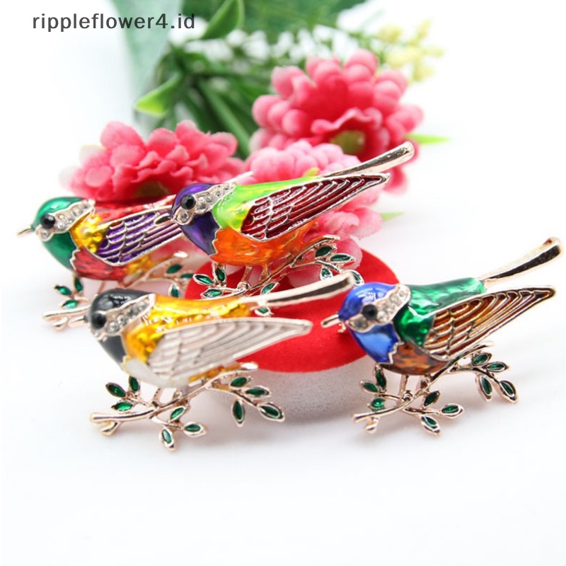 {rippleflower4.id} 2021pin Bros Burung Multicolor Enamel Berkualitas Bros Desainer Perhiasan Hadiah~