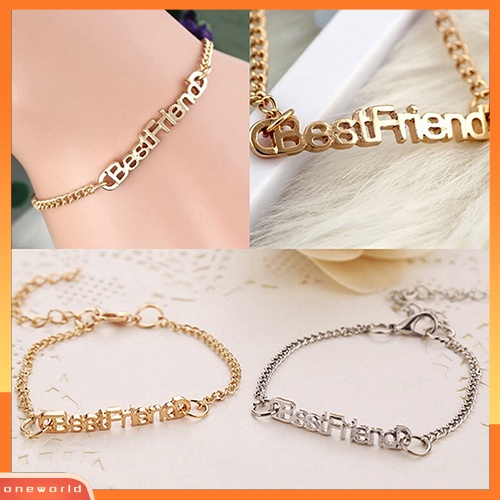 [WOD] Hadiah Perhiasan Gelang Rantai Persahabatan Huruf Fashion Unisex Untuk Sahabat