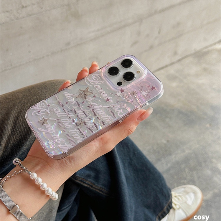Ins Gaya Cocok Untuk iPhone 14 Pro Max Casing Ponsel iPhone Double-layer Pola Dicetak Kompatibel Dengan Iphone13 13pro 13prm iPhone 11 11pro 14plus 12Pro Max Casing Ponsel TPU Tahan Guncangan