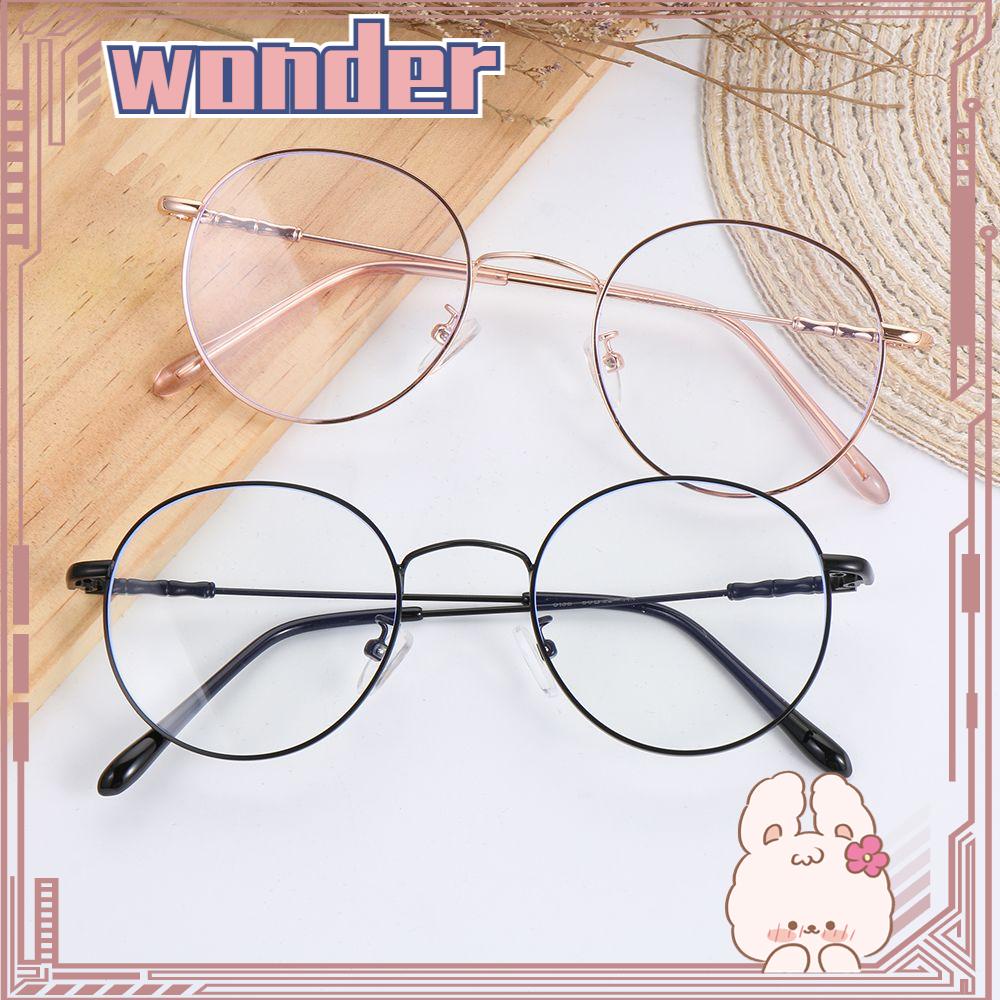 Wonder Blue Light Blocking Glasses Metal Frame Bulat Uv400Kacamata Gaming Anti Silau