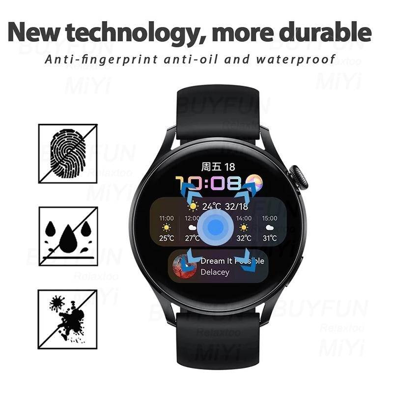 Film Hydrogel 9D Curved Clear Untuk Huawei Watch 4pro 46mm 48mm Smartwatch Anti blue light Pelindung Layar Bukan Kaca Huawei Watch4 Watch4 Pro