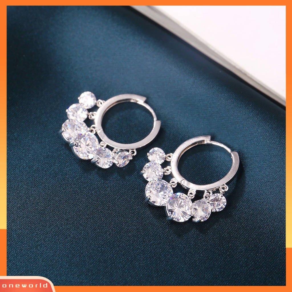 [WOD] 1pasang Anting Hoop Tahan Mata catching Korosi Alloy Cermin Poles Menjuntai Earrings Perlengkapan Perhiasan Untuk Perempuan