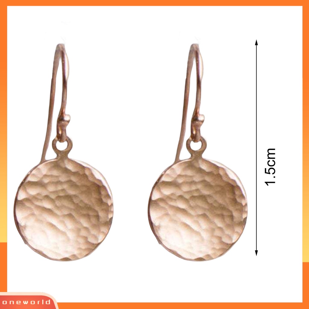 [WOD] 1pasang Anting Menjuntai Tidak Rata Plating Metal Round Sheet Hook Earrings Untuk Pesta Perjamuan Pernikahan Prom