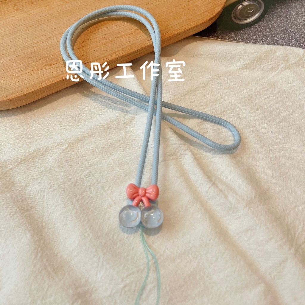 Gaya Baru ins Macaron Bear Halter Neck Tali Anti Hilang Silikon Kunci Liontin Kartu Sekolah Kartu Kerja Liontin Liontin Universal