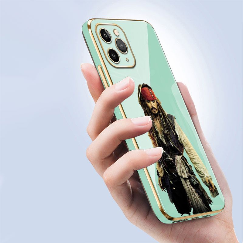 Electroplated Captain Jack Phone Case for iPhone 6 6S 6Plus 6SPlus 7 8 SE 7Plus 8Plus X XS XR XSMAX 