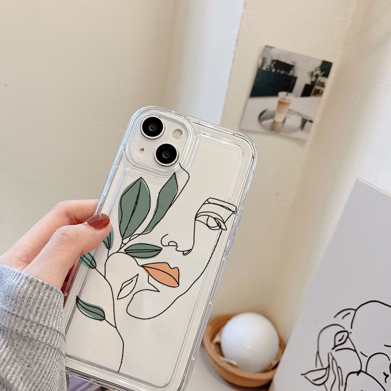 Art Leaves Case Untuk Oppo Realme C11 C3 C1 C20 C20A C21 C21Y C25 C25S C25Y C12 C15 10 9i 8i 8Pro 6i PH 5i 5s 9i U1 Reno 8 7 Lite Narzo 30 20 30A Airbag Shockproof Cover