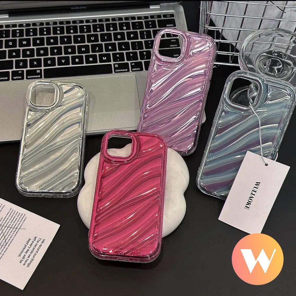 IPHONE Casing Ponsel Kartu Laser Warna Mempesona Mewah Kompatibel Untuk Iphone11 12 13 14 Pro MAX XR 7Plus 76s 8 6 Plus X XS MAX SE 2020lembut Kreatif 3D Stereo Pola Korgasi Cover