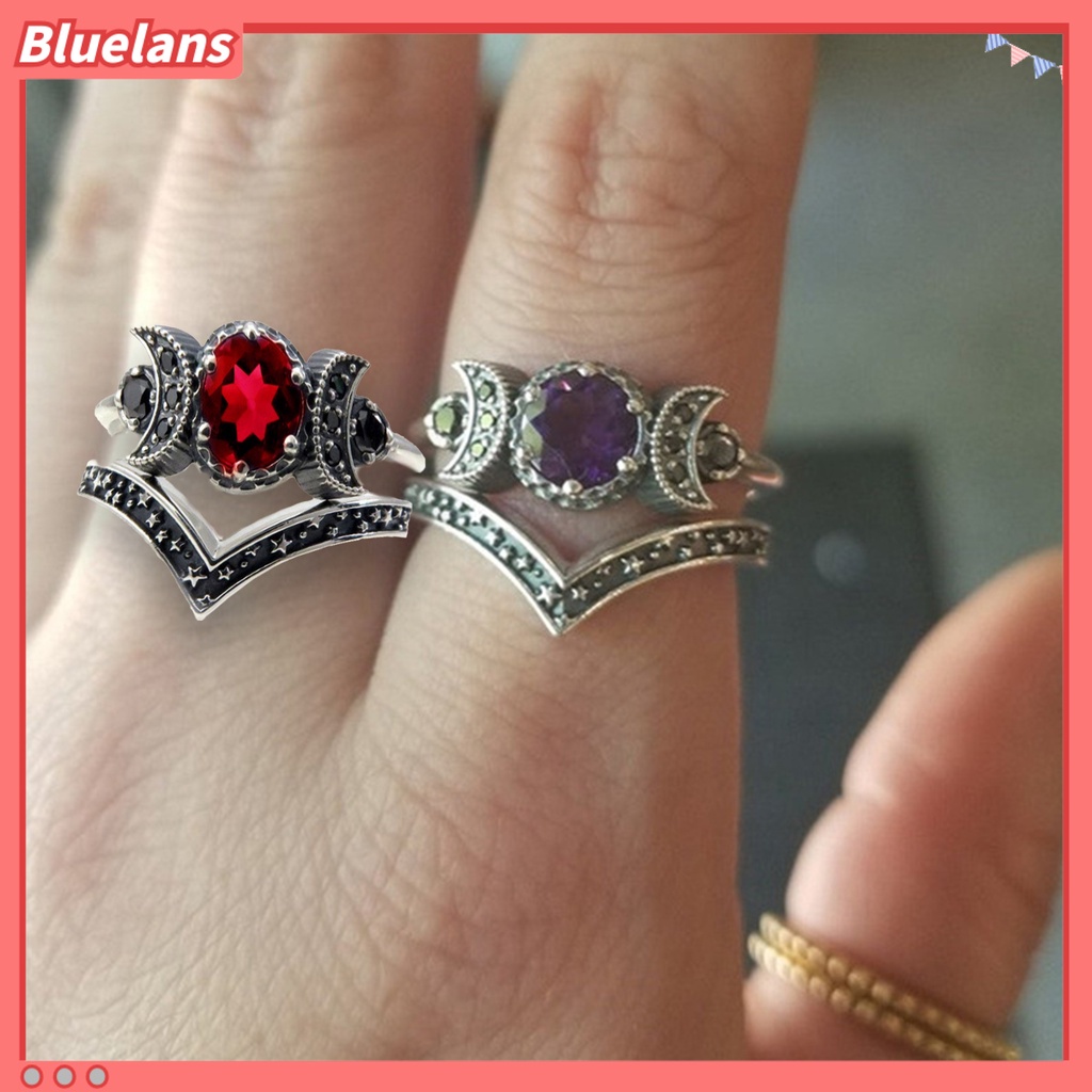 [BLS] Cincin Jari Lady Hecate Style Indah 2warna Berlian Imitasi Cincin Perempuan Untuk Pernikahan