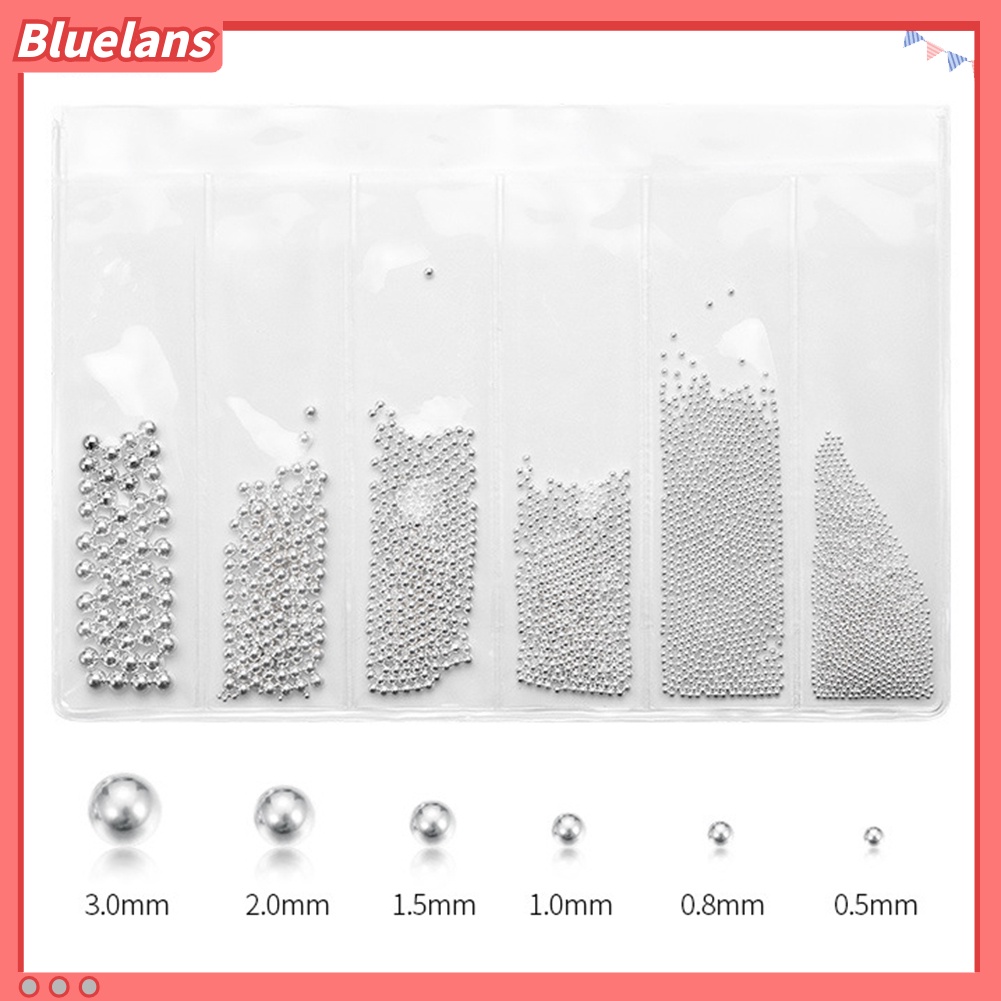 [BLM] Ukuran Campur 3D Bola Logam Dekorasi Nail Art Manik-Manik Kaviar Manikur Aksesoris