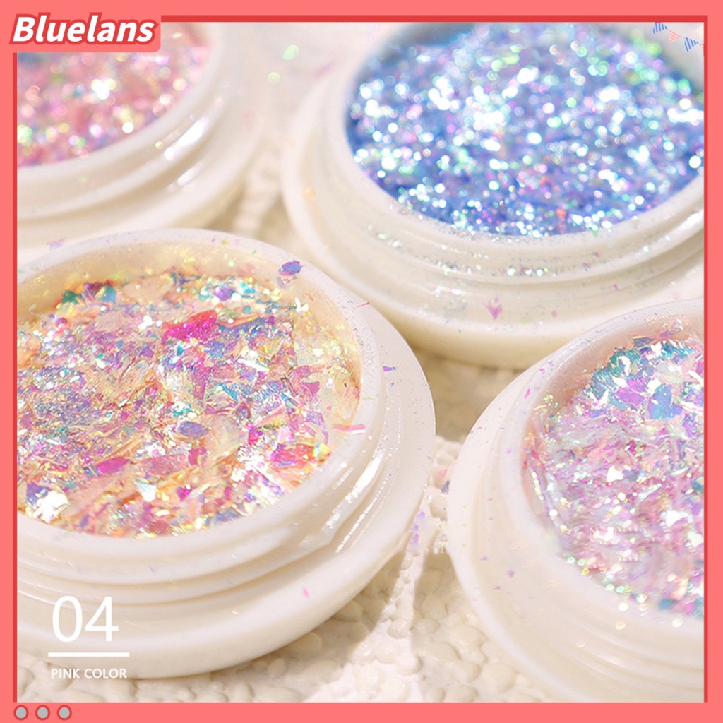 [BLM] Manicure Glitter Aman Portable Permukaan Mengkilap Warna-Warni Edelweiss Nail Art Sequin Untuk Anak Perempuan