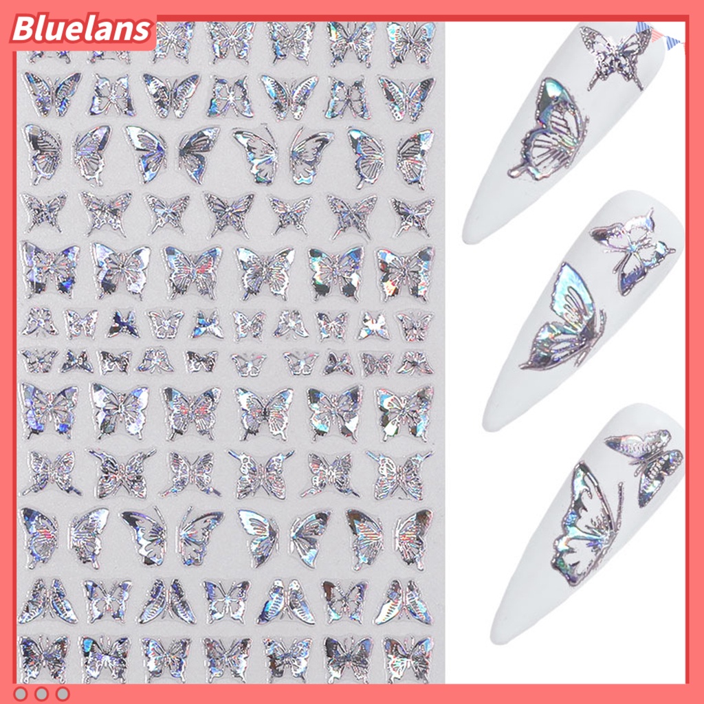 [BLM] 1lembar Manicure Decal Ringan Tidak Berbahaya Halus Butterfly Nail Art Transfer Sticker Untuk Wanita