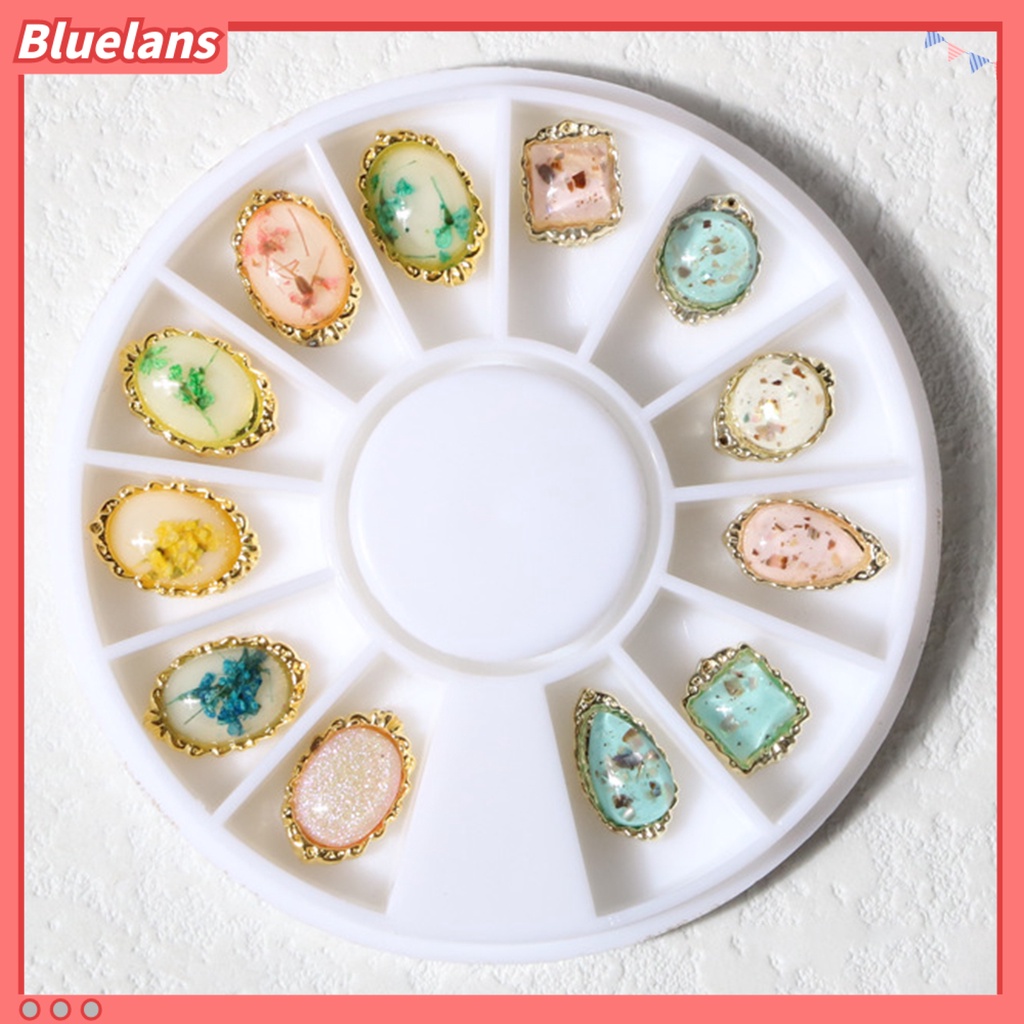 [BLM] 1kotak Dekorasi Kuku Permukaan Berkilau Bentuk Kreatif Alloy 3D Rhinestones Dekorasi Mewah DIY Nail Art Perhiasan Perlengkapan Kuku