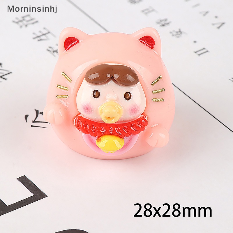 Mornin Lucky Cat Ornamen Resin Kerajinan Lucu Kartun Warna Dot Pucat Dashboard Mobil Mainan Dekorasi Aksesoris id