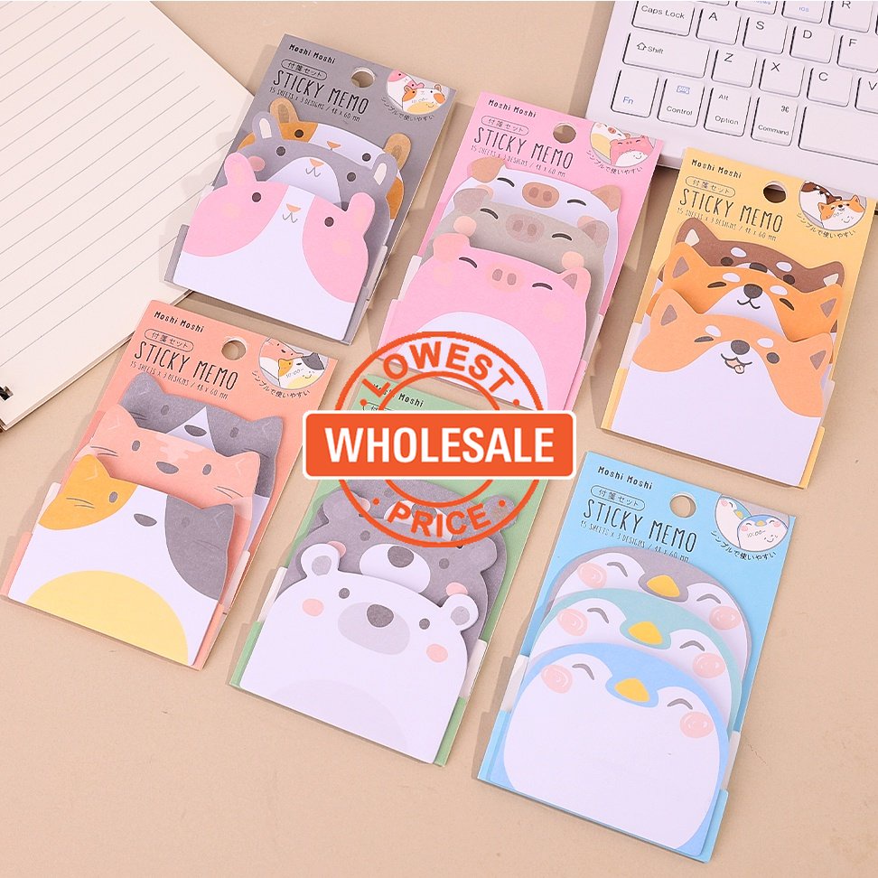 [Harga Grosir] 20 /45/50Lembar/Pack Stiker Indeks Hewan Kreatif Kertas Lengket Penanda Puppy Sticky Notes Perekat Diri Memo Pads Alat Tulis Siswa Perlengkapan Kantor Sekolah