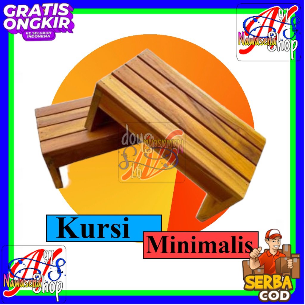 bangku jongkok kayu/bangku kecil motif/dingklik kayu jati belanda