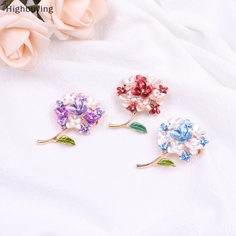 Hbid Kreatif Sastra Hydrangea Tanaman Bunga Bros Wanita Barat Pin Sweater Bros Perhiasan Aksesoris Glory