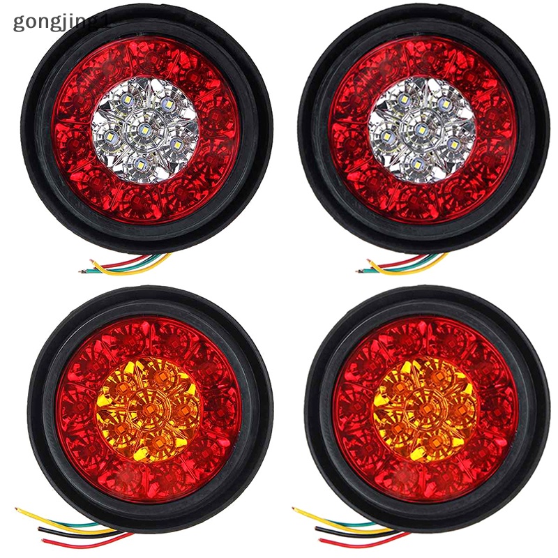 Ggg 4&quot; Bulat Merah/Amber 16-LED Truk Trailer Rem Stop Sein Lampu Ekor  Id