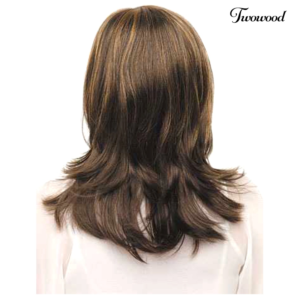 Twowood Wanita Rose Net Full Wig Gradien Panjang Keriting Rambut Sintetis Pesta Cosplay Prop