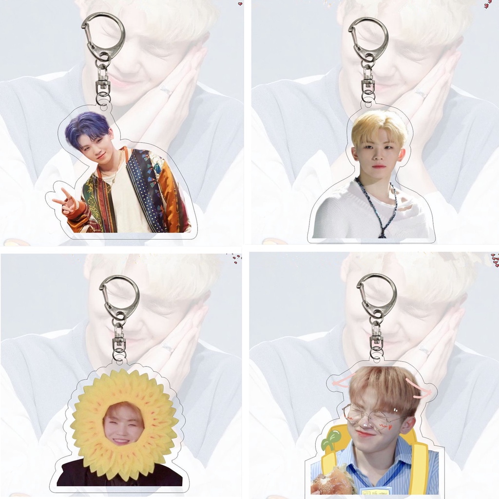 1pc SEVENTEEN Gantungan Kunci Akrilik JUN HOSHI WONWOO WOOZI Key Ring Gantung Atas