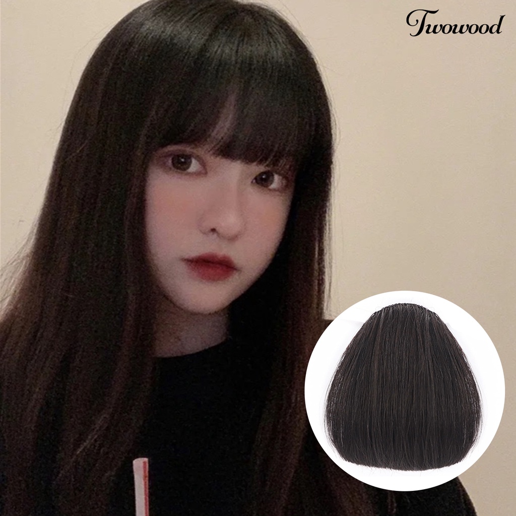 Twowood Wig Breathable Halus Serat Suhu Tinggi Tumpul Depan Fringe Wig Untuk Anak Perempuan