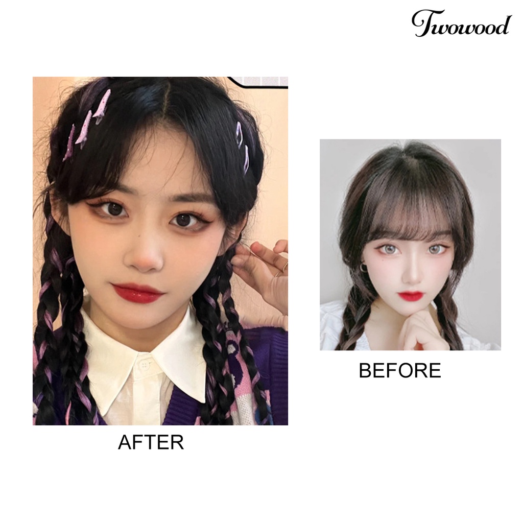 Twowood Braided Wig Fashion Lembut Nyaman Trendi Indah Alat Makeup Suhu Tinggi Sutra Wanita Ponytail Kepang Wig Untuk Rumah