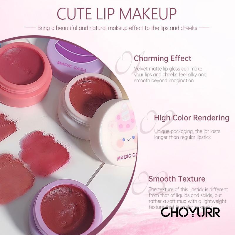 【COD】MAGIA CASA Lip Mud Animal Park Lip Clay Dual Use Lip &amp; Cheeck Lip Cream Portable Canned -CH