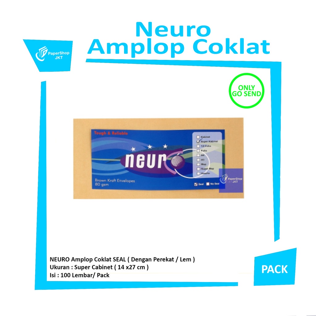 

NEURO - Amplop Coklat Super Kabinet Neuro Seal ( 14 x27 cm ) - Pack