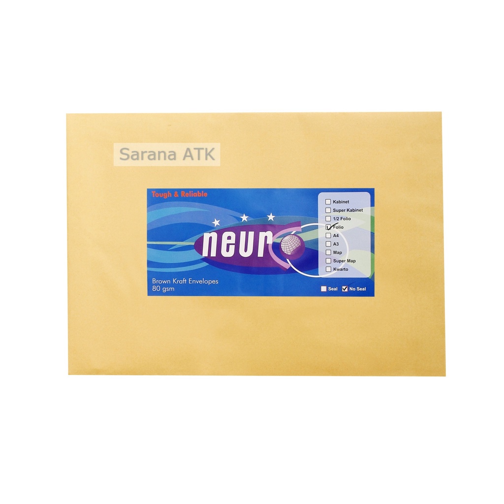 

RB Neuro Amplop Coklat Ukuran Folio No - Seal - Pack