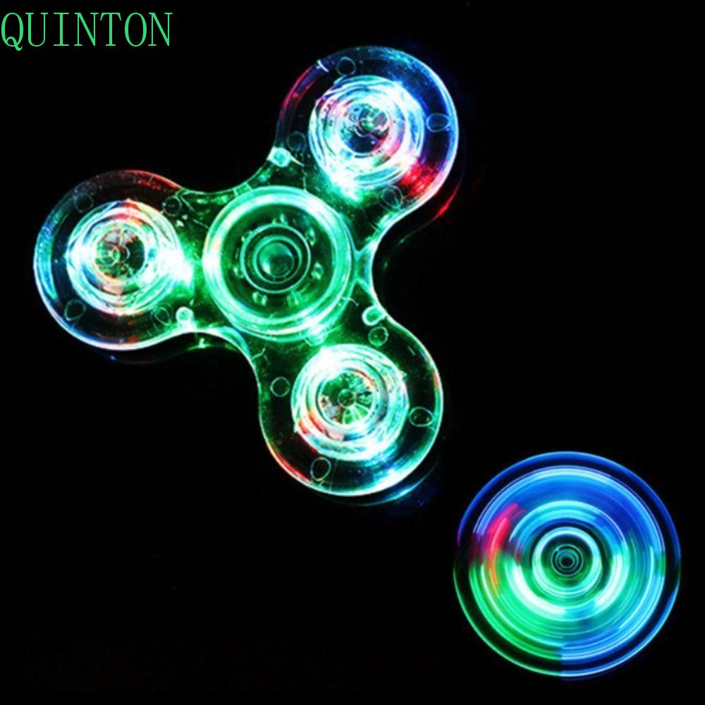 Quinton Mainan Jari Lampu LED Menarik Bercahaya Glow in Dark Rotating Toy Untuk Anak-Anak Spinner Tangan Penurun Tekanan