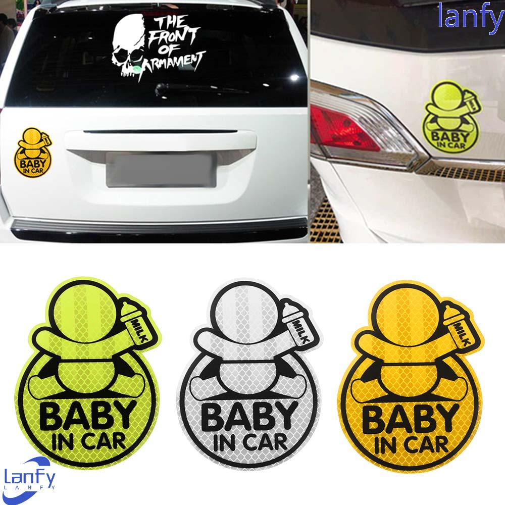 Lanfy Stiker Reflektif Mobil Kepribadian Fashion Jendela Mobil Vinyl Decal