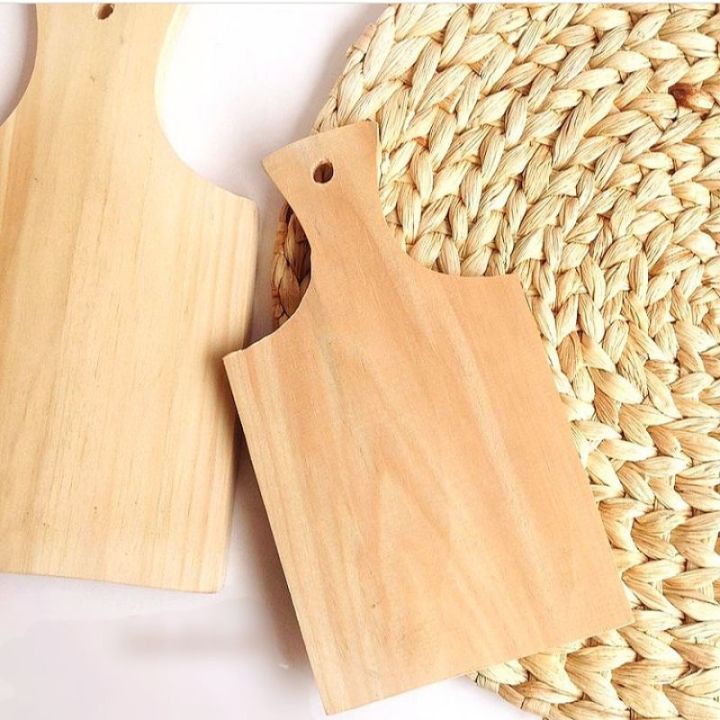 Talenan Kayu 25 x 15 cm / Wood Chopping Board Talenan dengan Pegangan