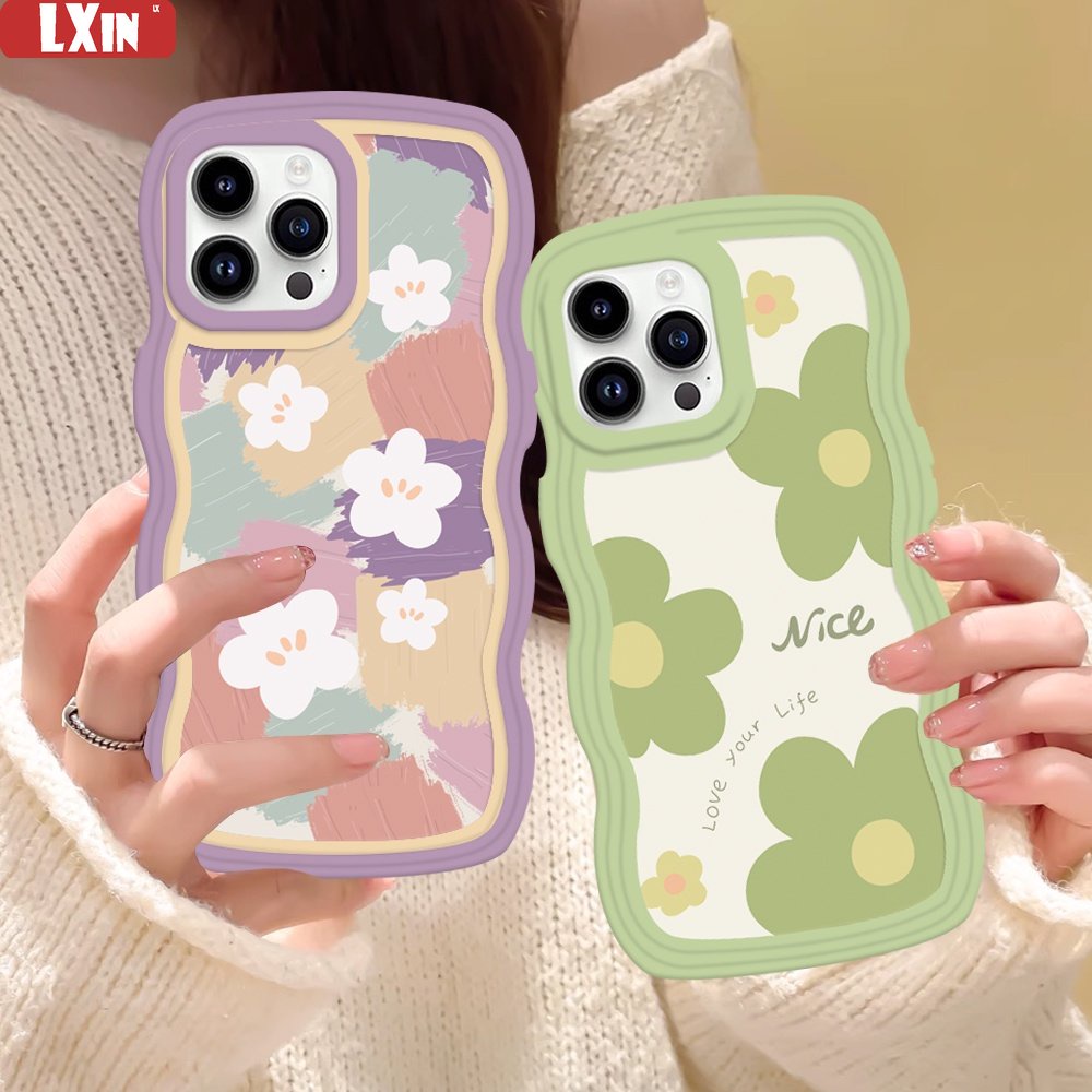 Case OPPO A17 A16 A15 A16K A57 A78 A58 Reno 8T A54 A12 A5S A7 A94 A93 A3S A11k A53 A31 A52 A74 A95 A96 A92 A37 F9 A1K A76 A36 5F A9 2020 Gaya Lukisan Cat Minyak Tepi TPU Telepon Cove