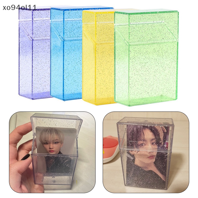 Xo Kotak Penyimpanan Transparan 3inch Kawaii Stationery Blingbling Photo Card Holder Box Case Container Idol Albumes Photo Storage Box OL