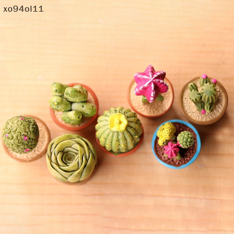 Xo 5Pcs Miniatur Dalam Pot Untuk Dekorasi Furniture Rumah Boneka Home OL