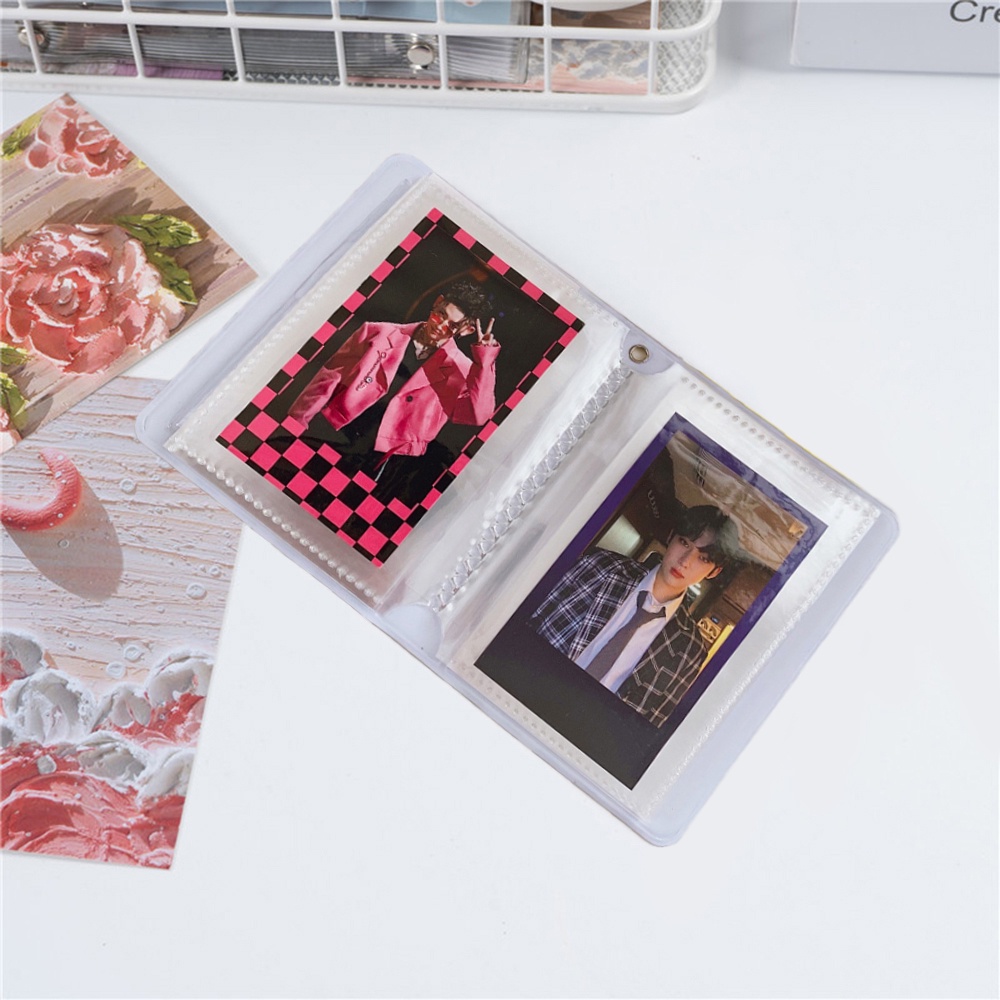 Album Foto Beruang Pelangi Lucu Hati Hollow 40saku Kpop Idol Photocard Holder 3inch Collect Book