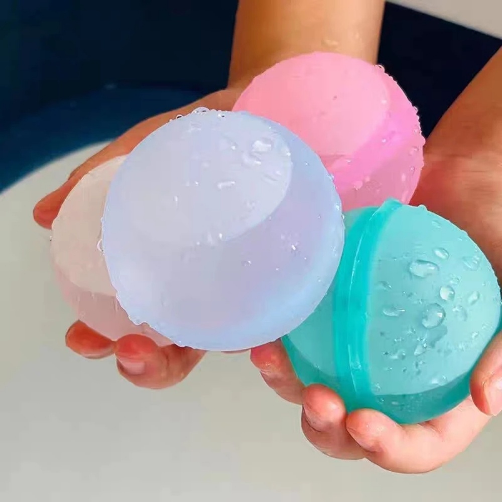 12 Pcs Reusable Water Fighting Balls Dewasa Anak Musim Panas Kolam Renang Silikon Mainan Bermain Air Kolam Renang Bom Air Balon Permainan