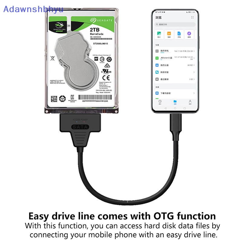 Adhyu SATA To USB 3.0 2.0/Type-C Adapter Untuk HDD Eksternal 2.5/3.5 Inch SDD Hardisk Disk Konektor Eksternal Drive Line Converter ID