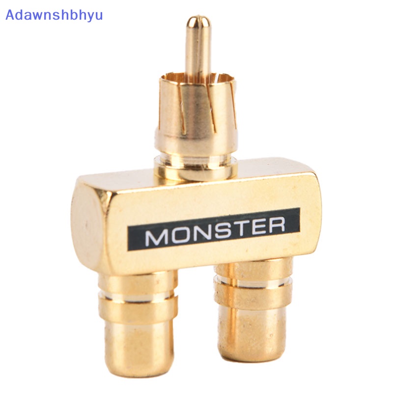 Adhyu Tembaga Lapis Emas RCA Audio Video Splitter 1 Adapter Converter Male to 2female ID