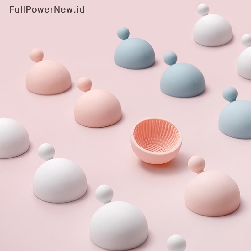 Power Silicone Makeup Brush Cleaner Mangkok Foundation Kuas Makeup Scrubber Board Pad ID