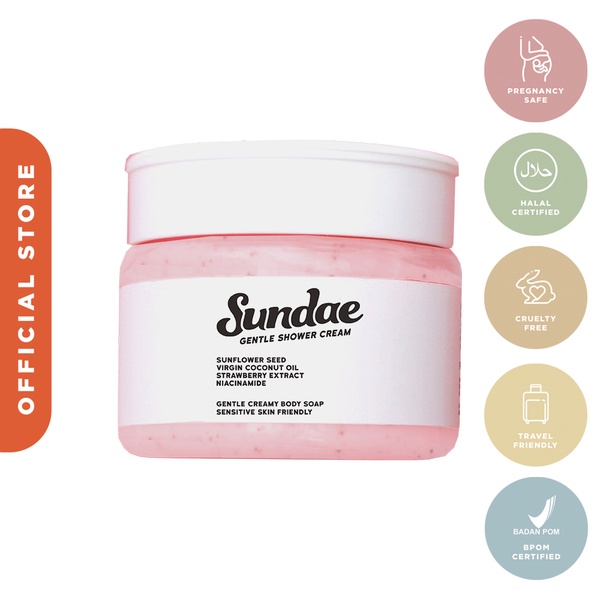 MSBB - SUNDAE Shower Cream | Sabun Mandi - Eksfoliasi dan Melembapkan Berry Sweat