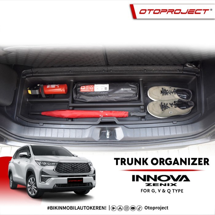 Otoproject Rear Trunk Organizer Box Bagasi Innova Zenix 2022 2023