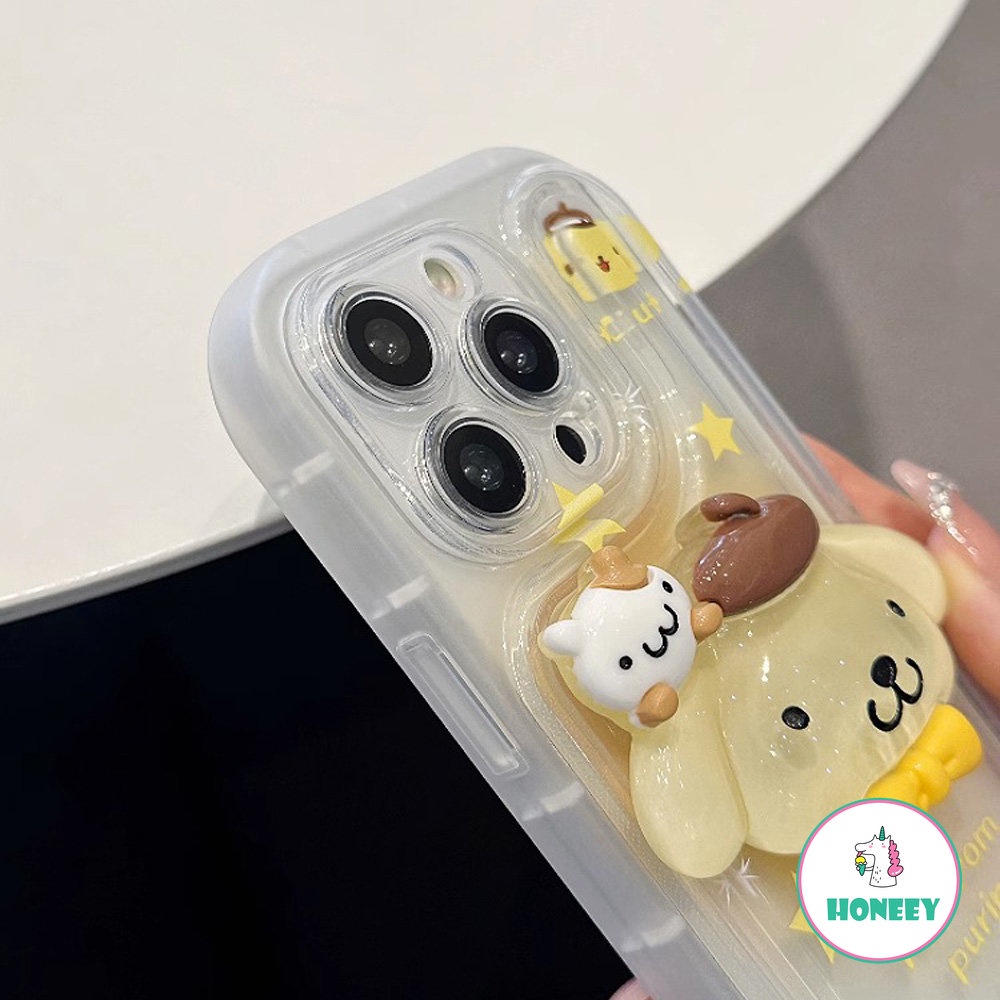 Kartun Indah Sanrio Ponsel Case Untuk iPhone 14 Pro Max13 12/12pro 11 Pro MAX XR XS Max8 7Plus Bantal Udara Bening Luminous Shockproof Cover