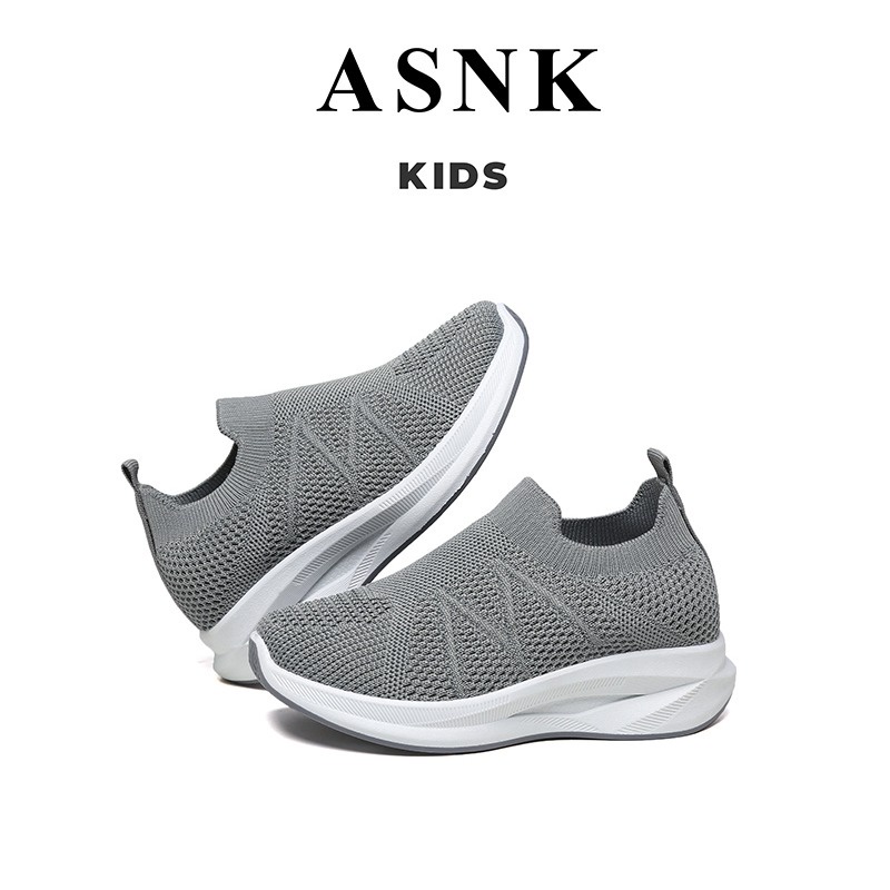 [GROSIR][COD] SEVEN_DAY SEPATU RAJUT SNEAKERS ANAK-ANAK UNTUK USIA 3-12 TAHUN / BOY &amp; GIRL WM2323 ABU