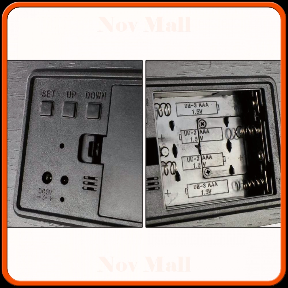 Jam Weker Alarm Motif Kayu Digital Voice Control - TX602