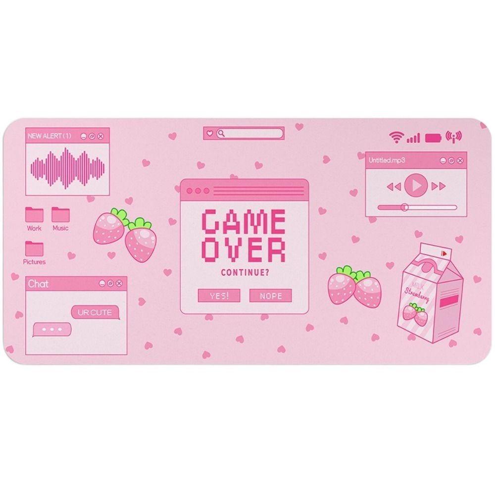 Populer Mouse Pad Kantor Lucu Pink Non-Slip Milk Desk Pad