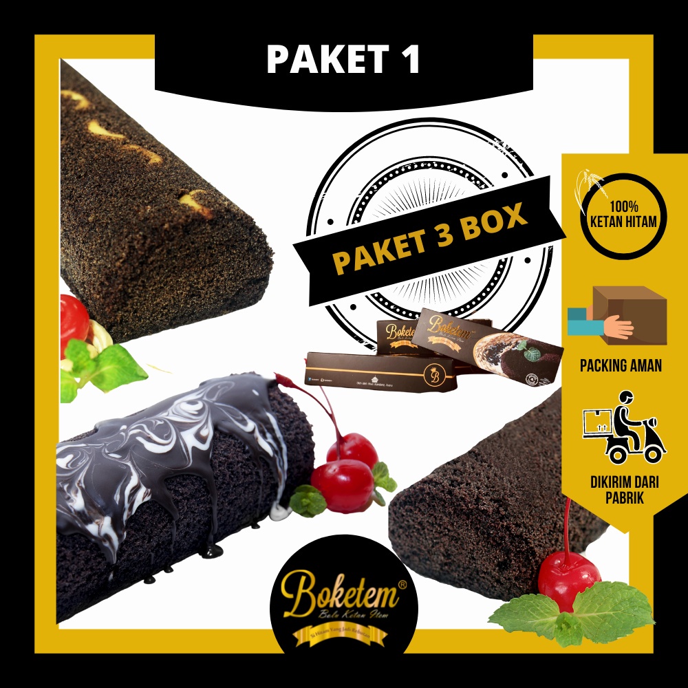 

Bolu ketan item - Paket 3 Box -Oleh oleh Khas Bandung